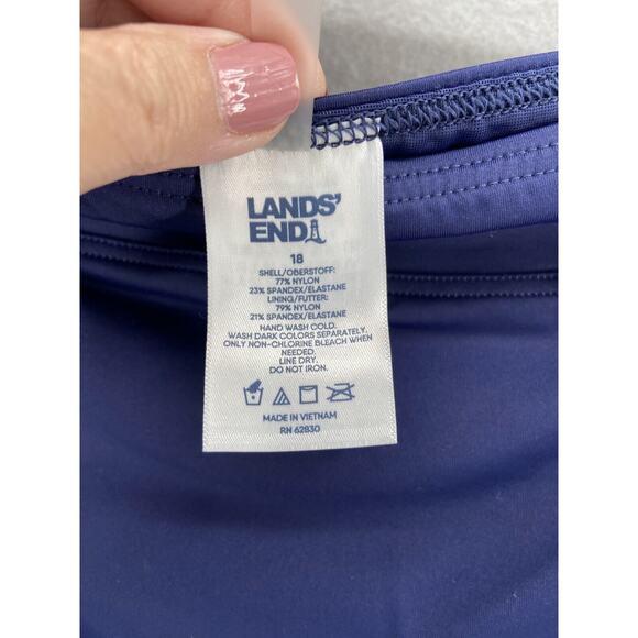 NWT Lands End Swim Bottom Womens Sz XL (18) Navy Blue High Waist Slimming $36 - Picture 8 of 9